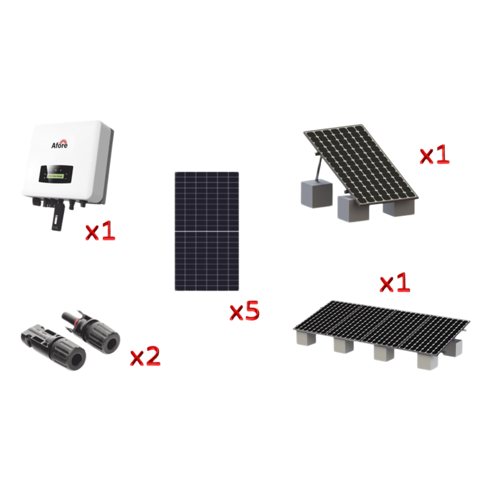 [HNS3000TLKIT1] Kit Solar interconexión / 3kW 220Vca / Inversor AFORE / montaje Incluido