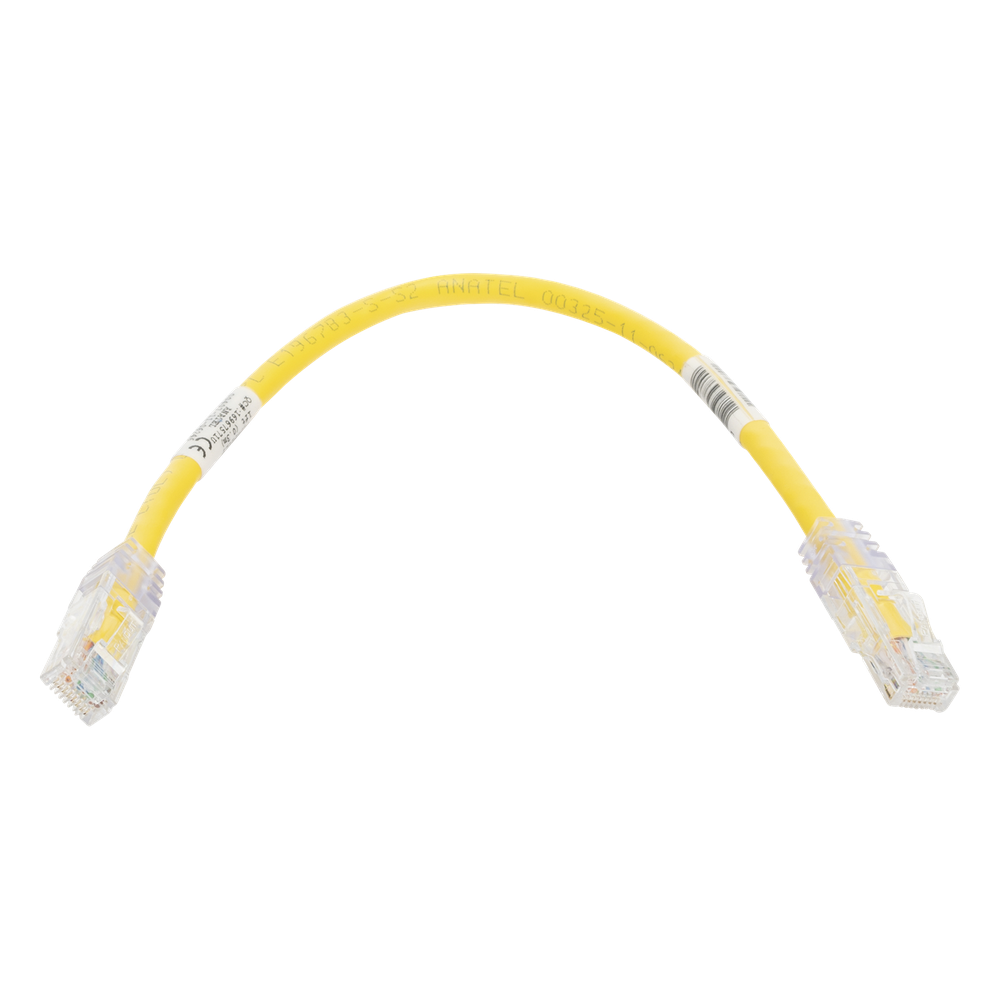 Patch cord Cat6 UTP, 0.3 m, amarillo, 24 AWG