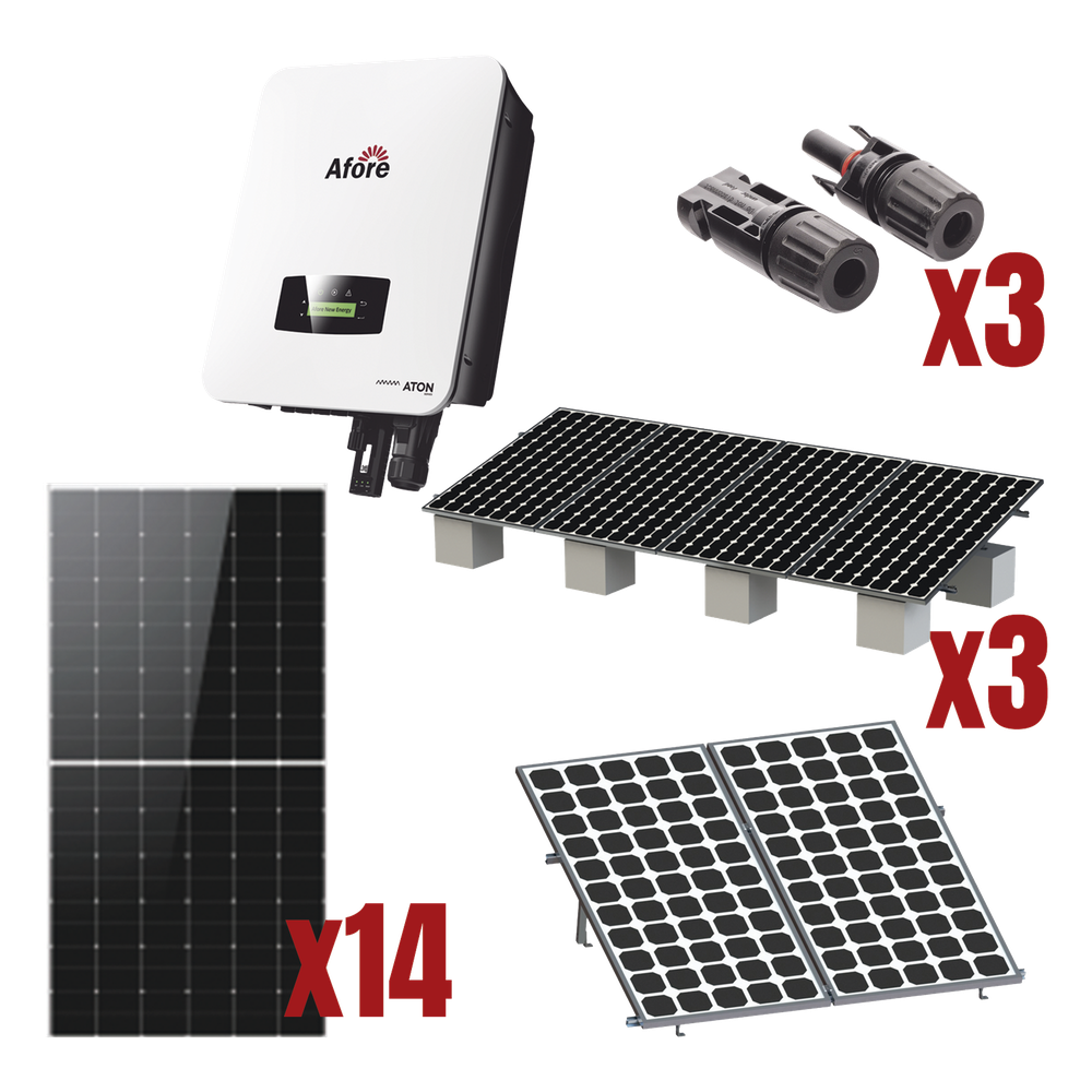 [HNS8000TLKIT1] Kit Solar Interconexión / 8kW 220Vca / Incluye Inversor, Paneles Solares, montaje y Conectores