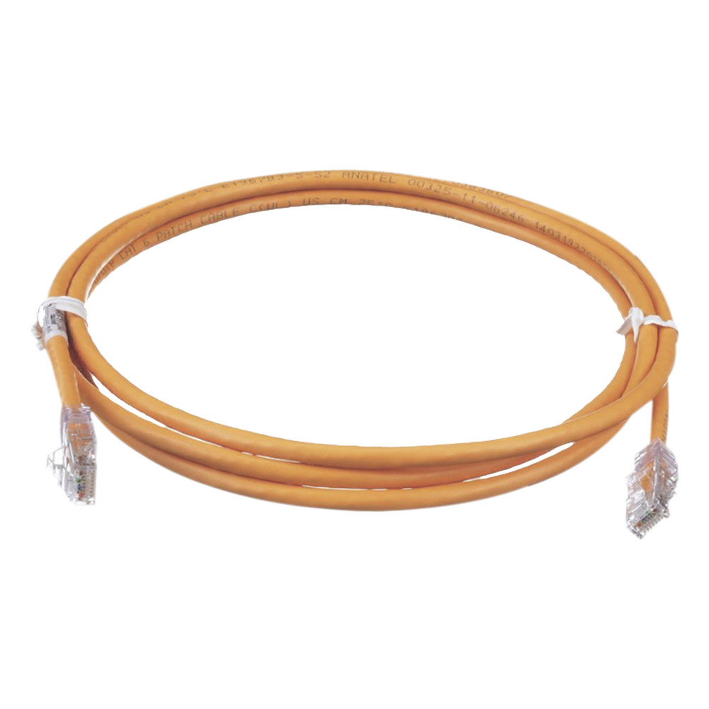 Patch cord Cat6 UTP, 2.13 m, naranja, 24 AWG