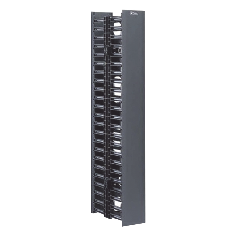 Organizador de cables vertical 5 UR, 4.9", negro