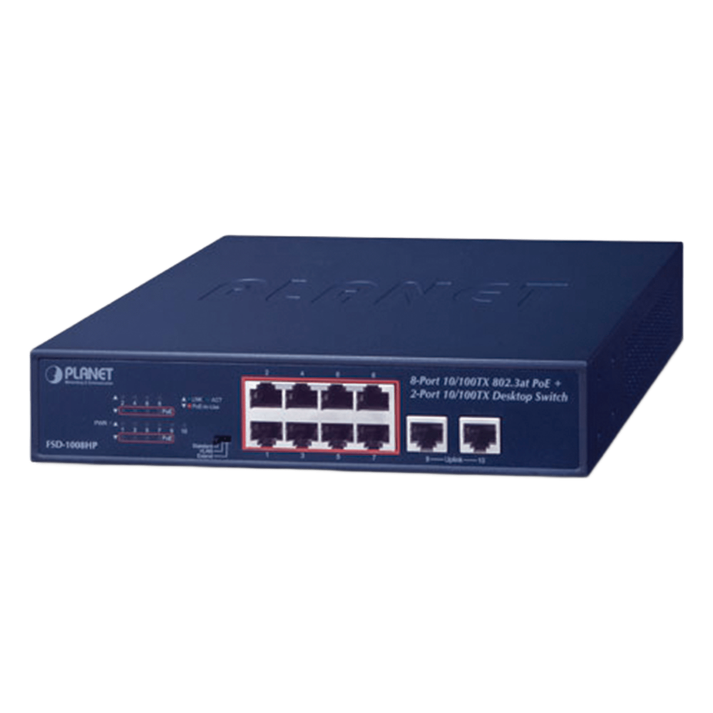 Switch 8 puertos, PoE+, 120 W