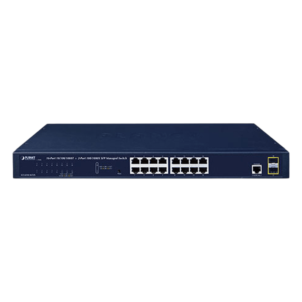 Switch administrable 16 puertos, Gigabit, capa 2, 2 puertos SFP