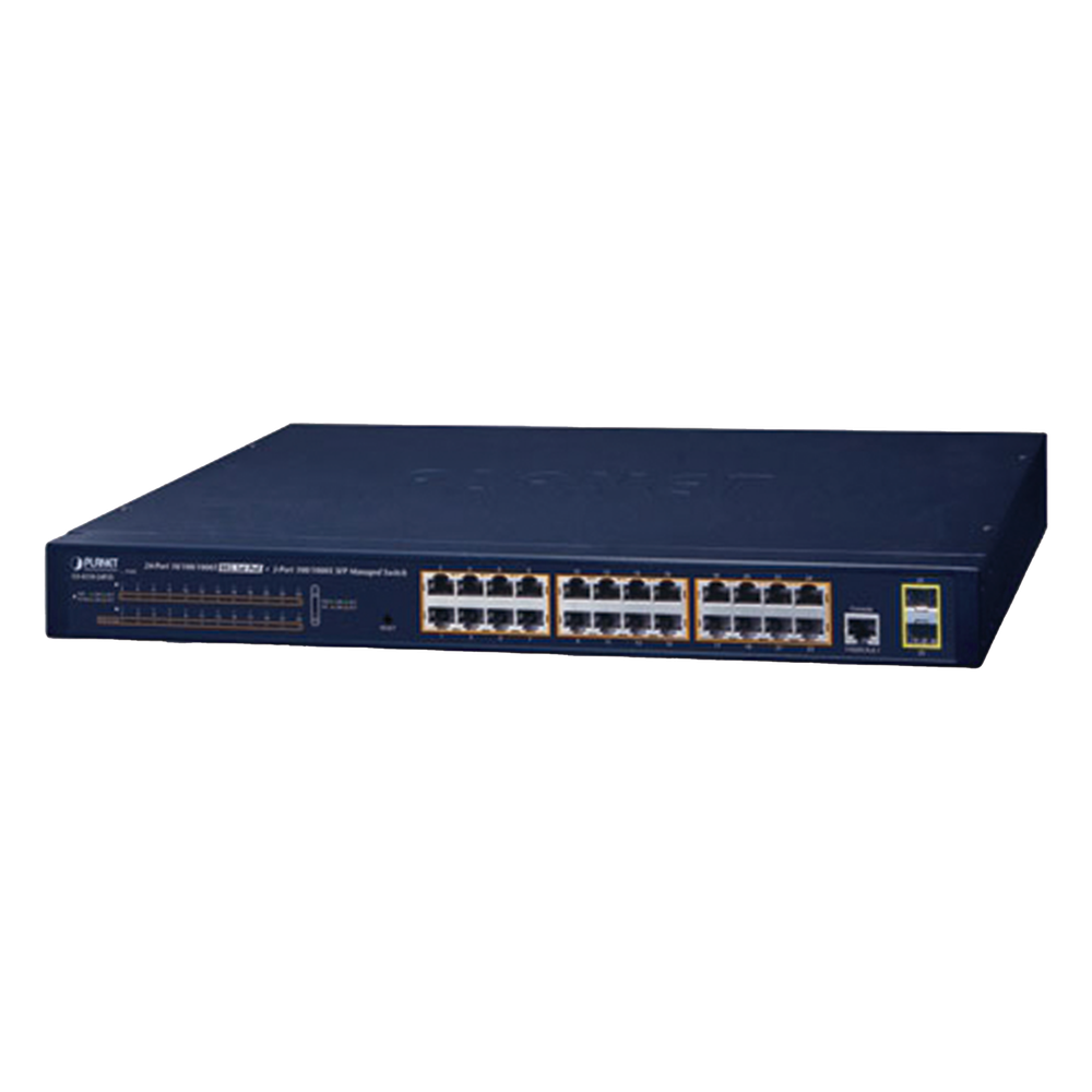 Switch PoE Administrable Capa 2 / 24 Puertos10 / 100 / 1000BASE-T / 2 SFP 100 / 1000BASE-X / POE 802.3af / at