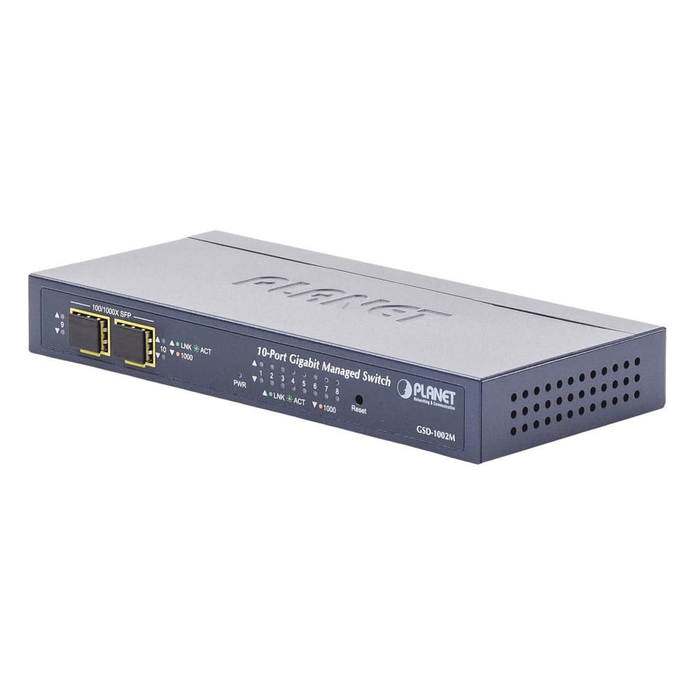 Switch administrable 8 puertos, PoE, Gigabit, 2 puertos SFP