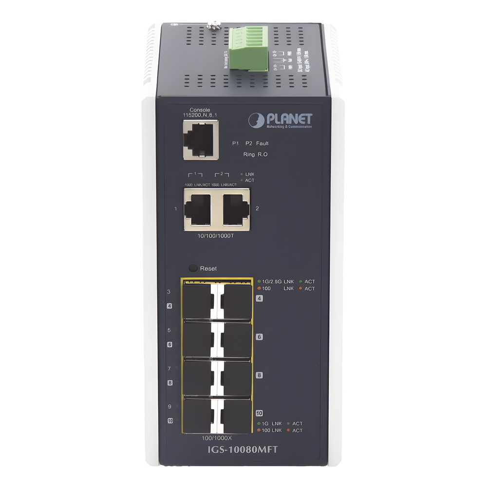 Switch industrial administrable 8 puertos, Gigabit, capa 2