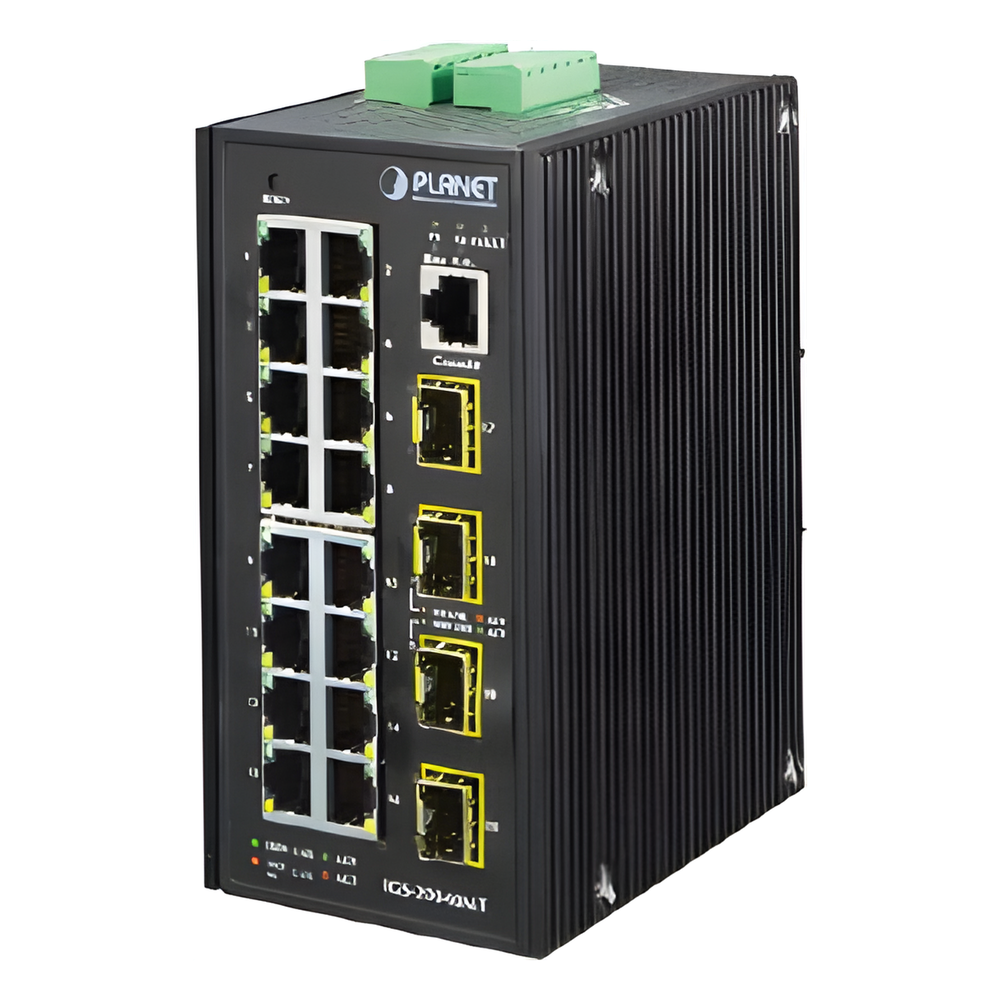 Switch industrial administrable 16 puertos, Gigabit, 4 SFP