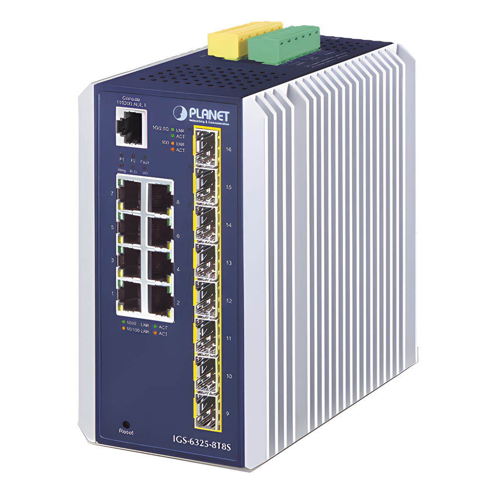 Switch industrial administrable 8 puertos, Gigabit, capa 3, 8 puertos SFP