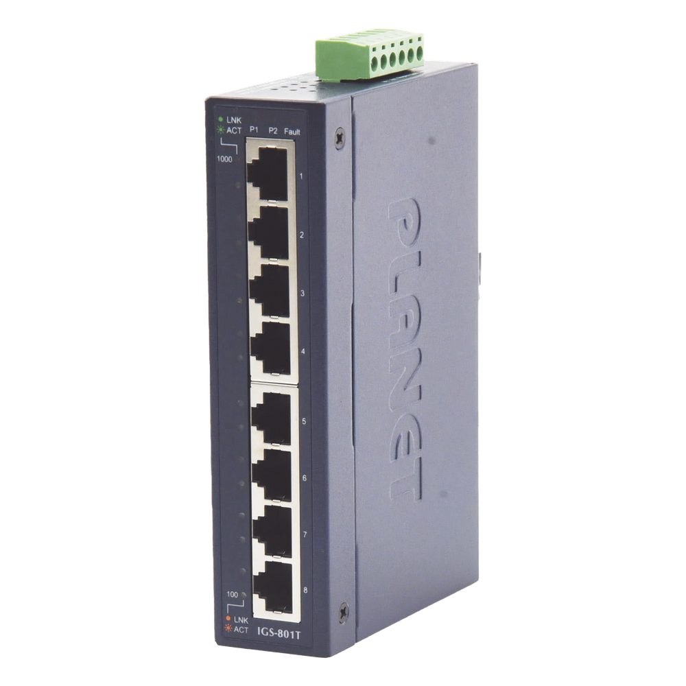 Switch industrial no administrable 8 puertos, Gigabit