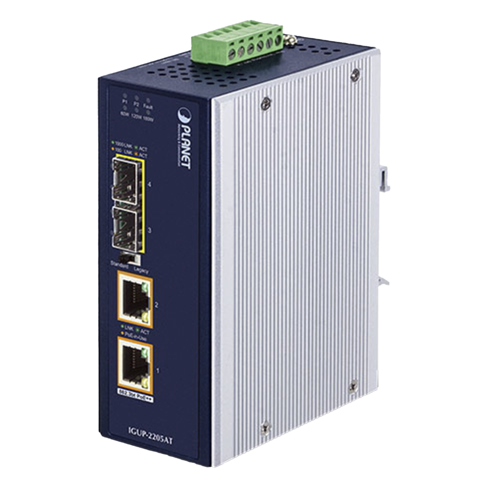 Convertidor de Medios Industrial de 2 puertos SFP 100