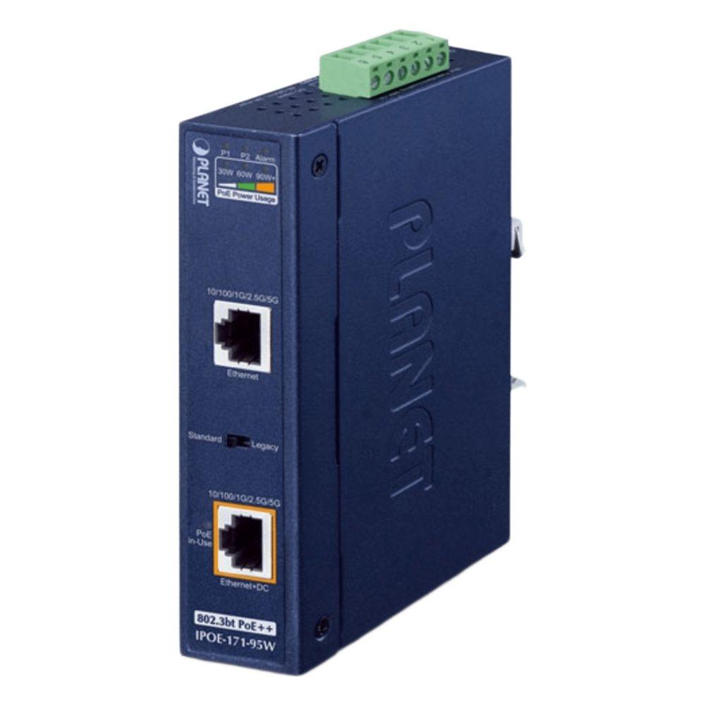 Inyector Industrial, Multi-Gigabit 802.3bt PoE++ 2 puertos