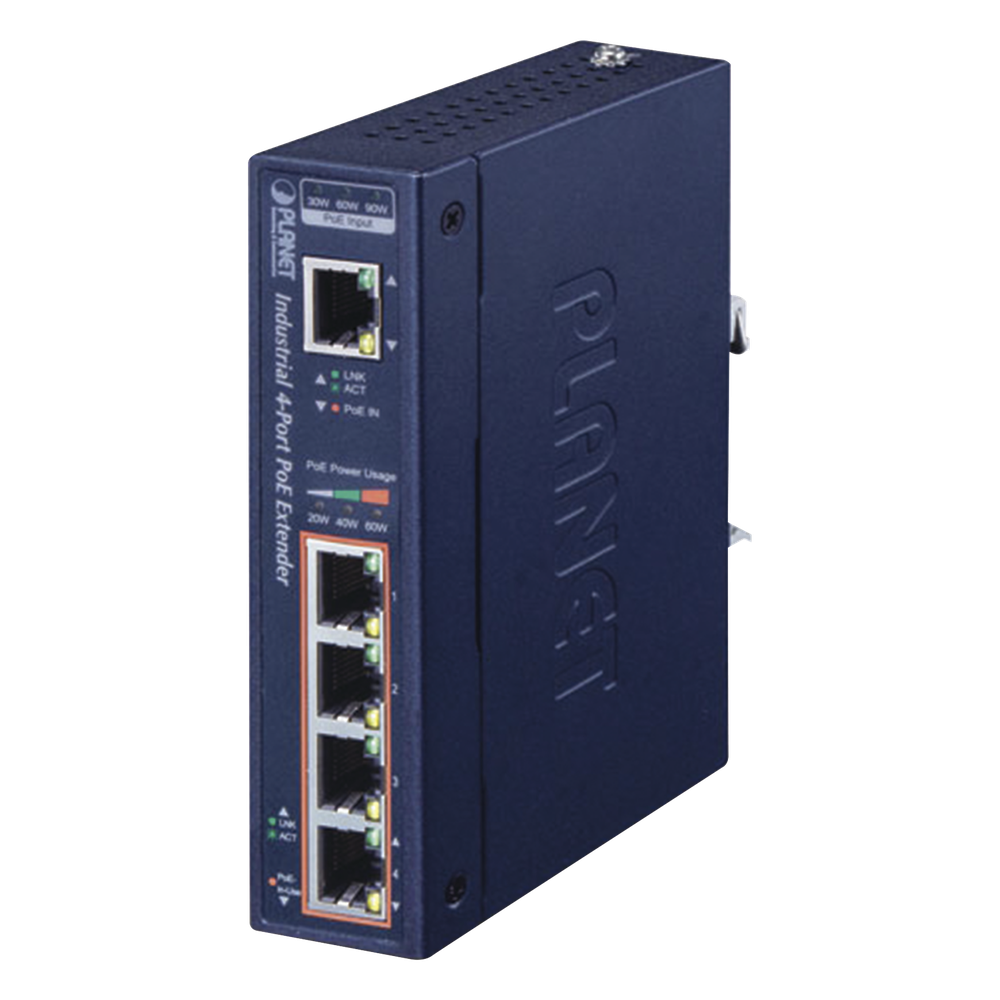 Extensor Industrial PoE 4 puertos