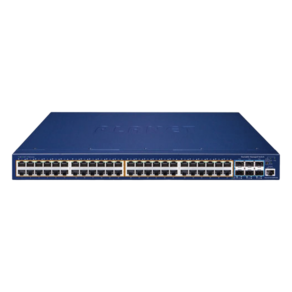 Switch administrable 48 puertos, PoE, Gigabit, capa 3, 6 puertos SFP