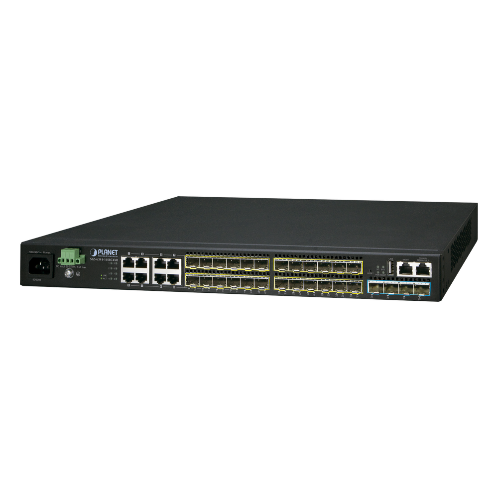 Switch Administrable L3 16-Puertos 100 / 1000X SFP, 8-Puertos Gigabit TP / SFP, 4-Puertos 10G SFP+ Stackable