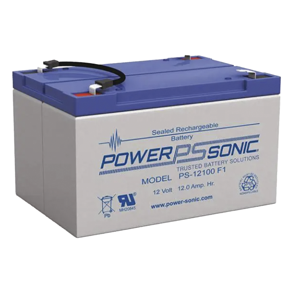 [PS-12100-F2] Batería 12V, 12AH, Para Respaldo, Tecnologías AGM / VRLA, 5 Años Vida Útil, Terminales F2, Reconocida UL