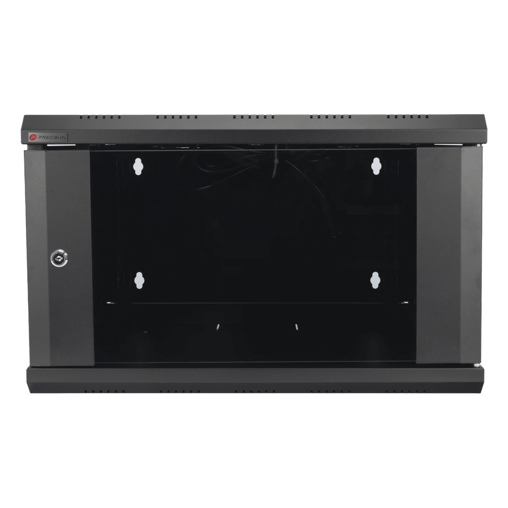 [PS06550GU] Gabinete de Pared Desarmado / 6U / 19 Pulgadas / 600 x 550 x 382 mm / Cristal Templado 5 mm / Carga Estática 60 kg / Acero SPCC RAL 9004 / IP20 Interior / RoHS