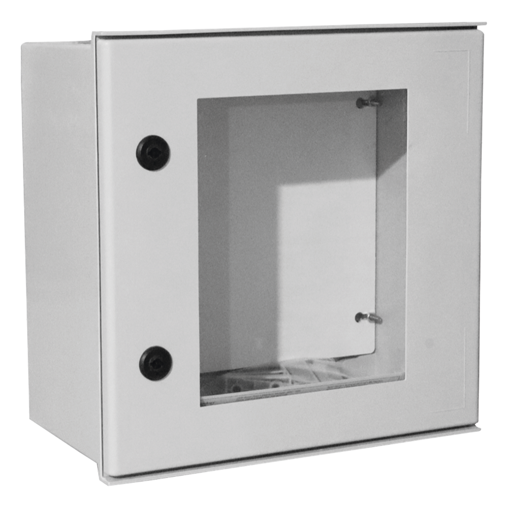 Gabinete de Poliéster IP65 Puerta Transparente, Uso en Intemperie (400 x 400 x 200 mm) con Placa Trasera Interior de Plástico (Incluye Chapa y Llave)