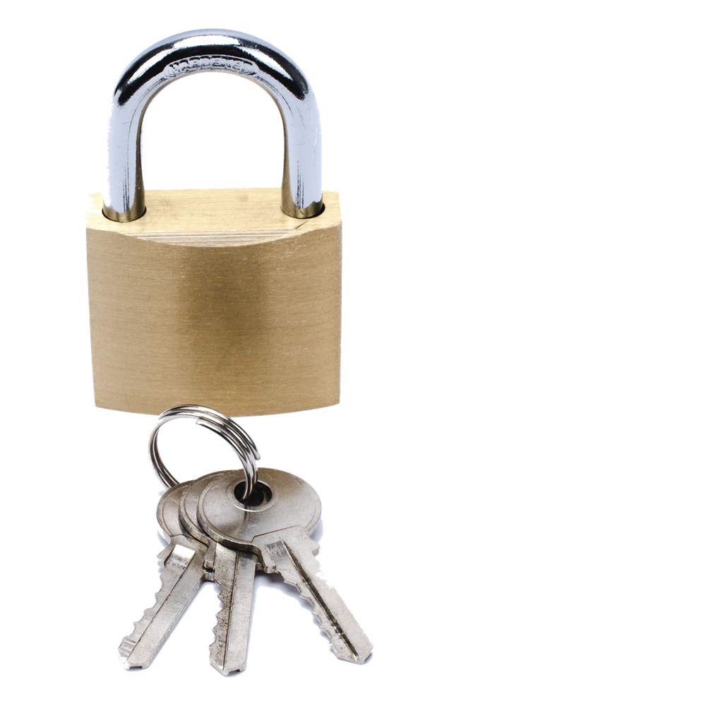 [PST-A010-03] Candado de Latón Cuerpo 40 x 40 mm Con 3 Llaves. Diam. de Perno: 6.2 mm