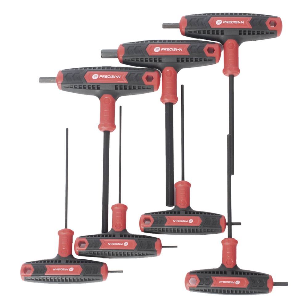 [PST-H03-007] Juego de 7 Llaves Hexagonales ( Allen ) Milimétricas con Mango T