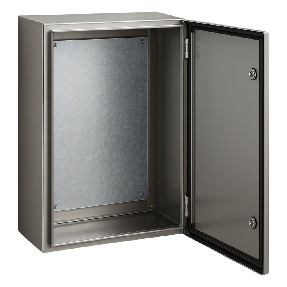 Gabinete para exterior 600 x 800 x 300 mm, IP66, acero inoxidable