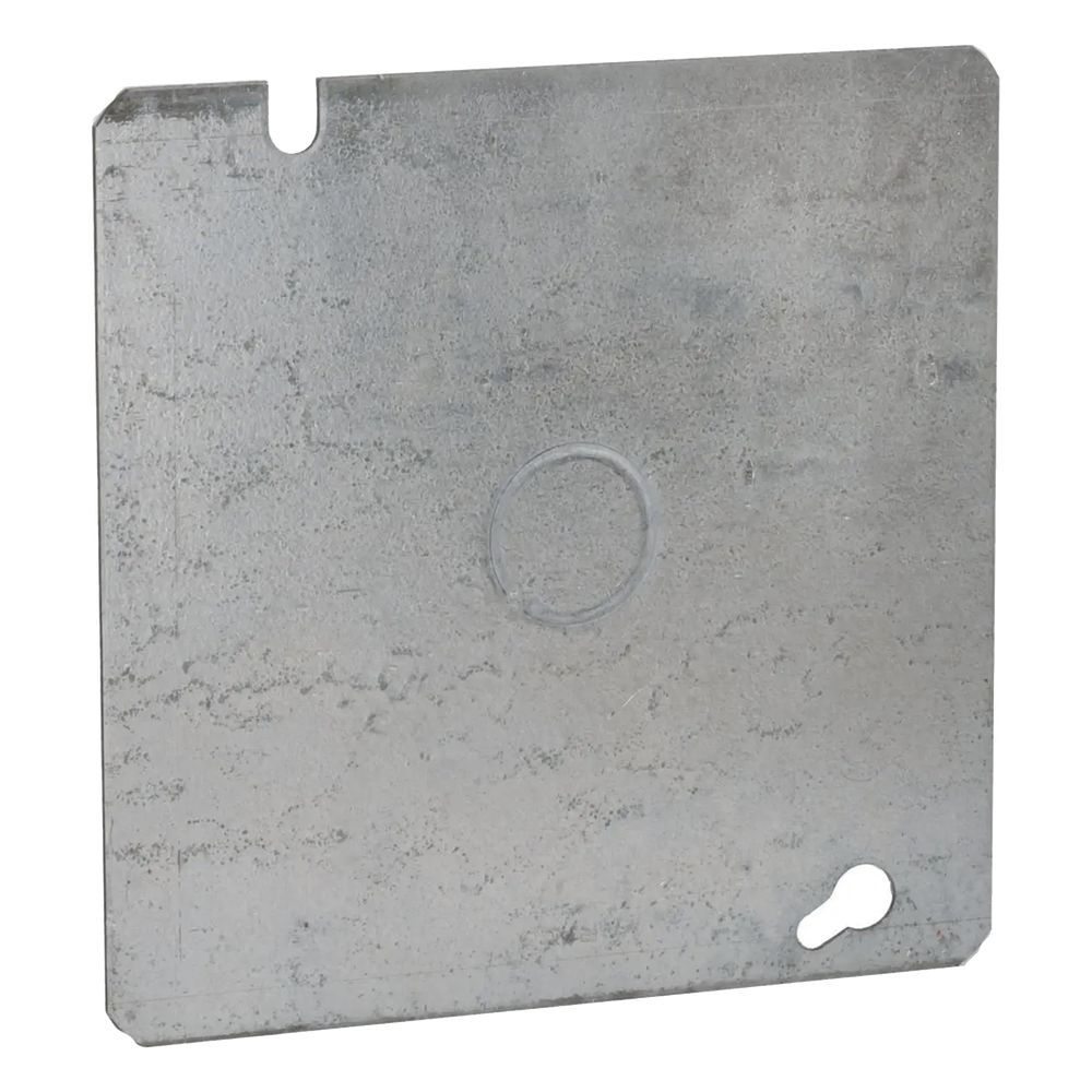 Tapa Cuadrada Plana de acero galvanizado con Entrada de 1/2"