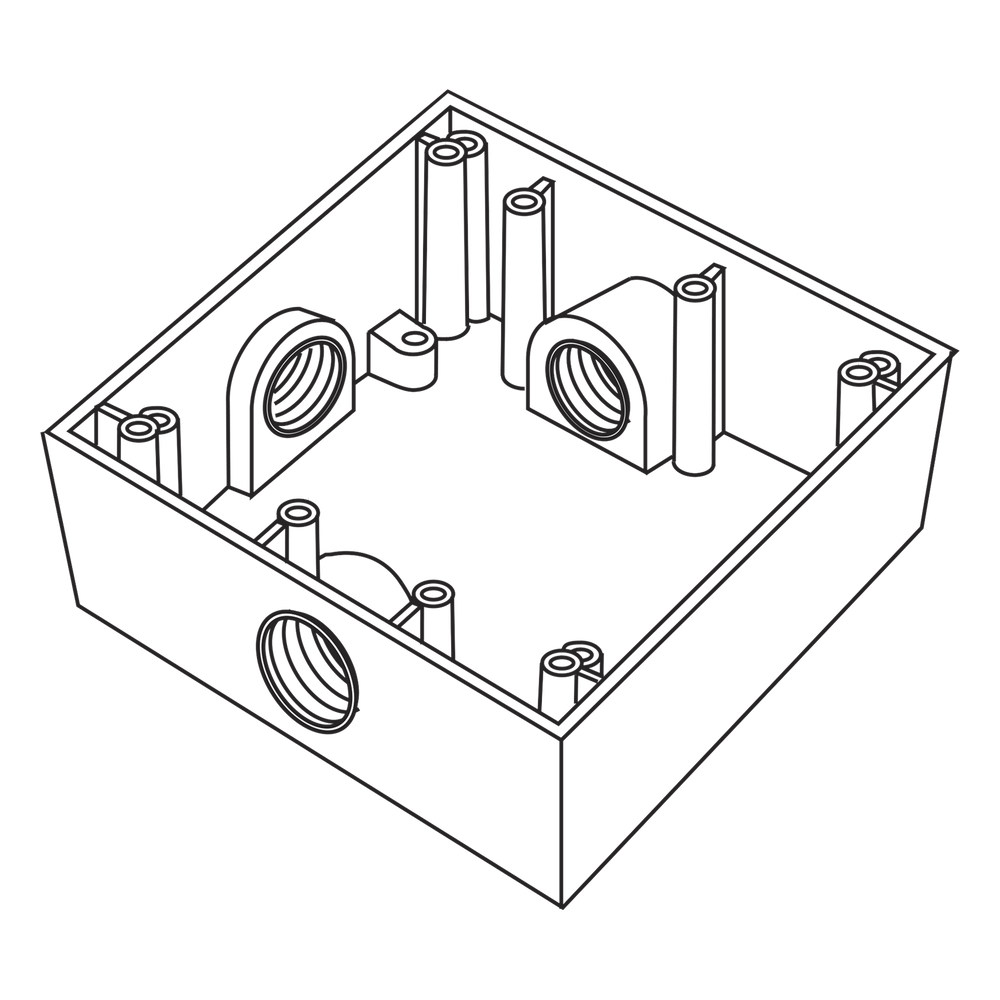 Caja Cuadrada de 3 / 4" (19.05 mm) a Prueba de Intemperie / Cuenta con 3 bocas
