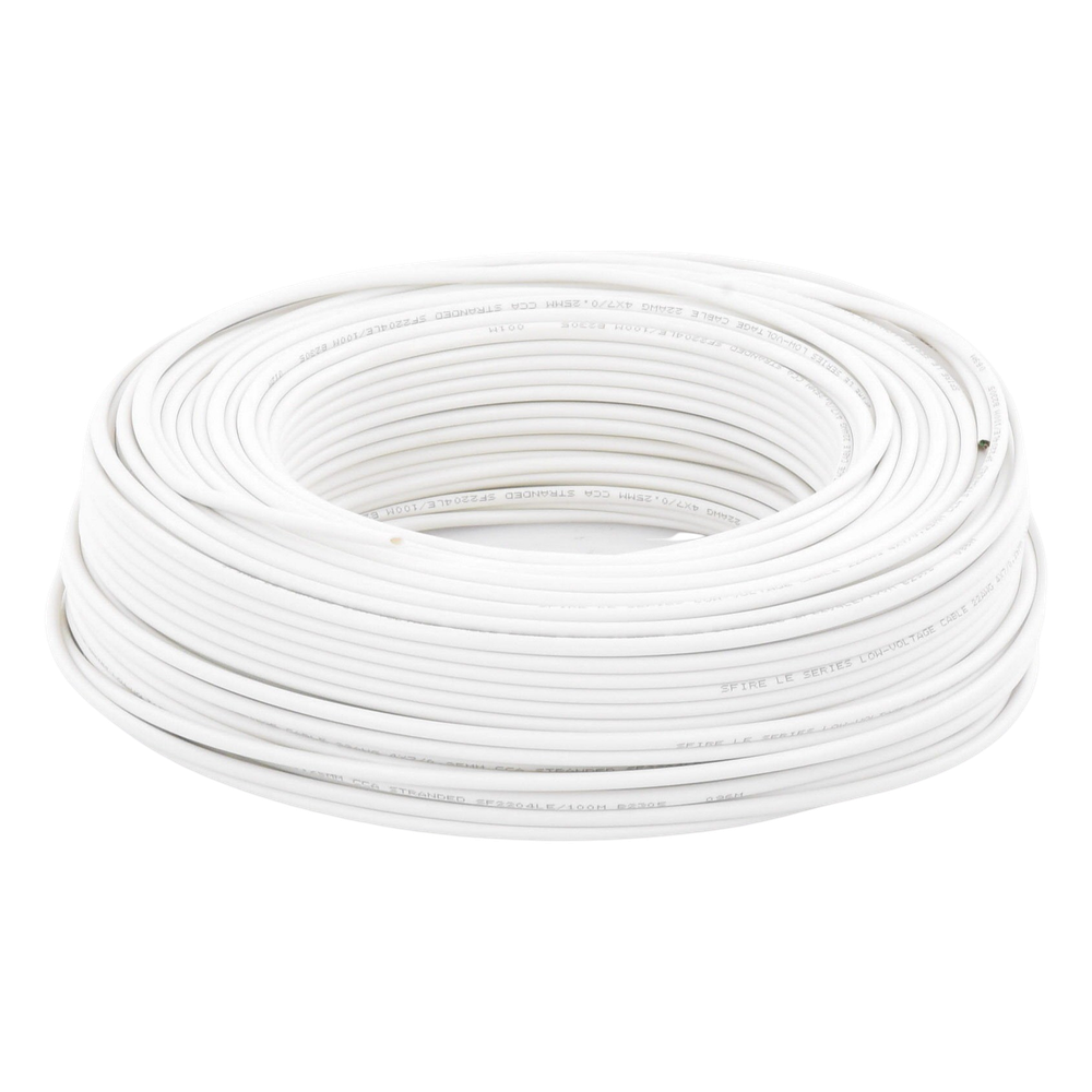 Bobina de cable para alarma 100 m, 4X22 AWG, CCA, blanco