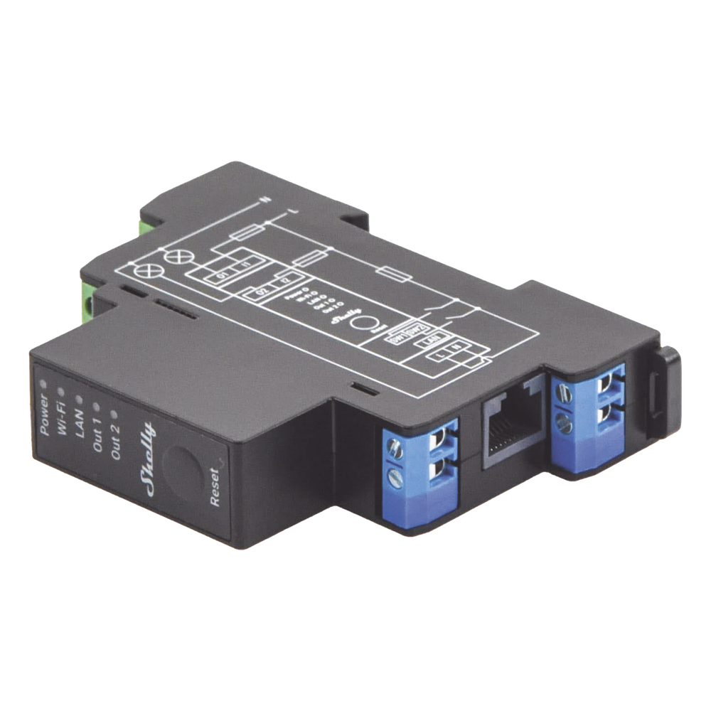 Relevador inalámbrico inteligente Wi-Fi y Ethernet 2 canales