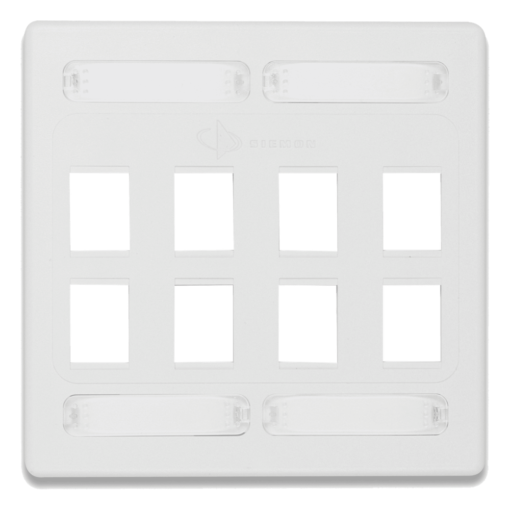 Placa de pared 8 Salidas, blanco