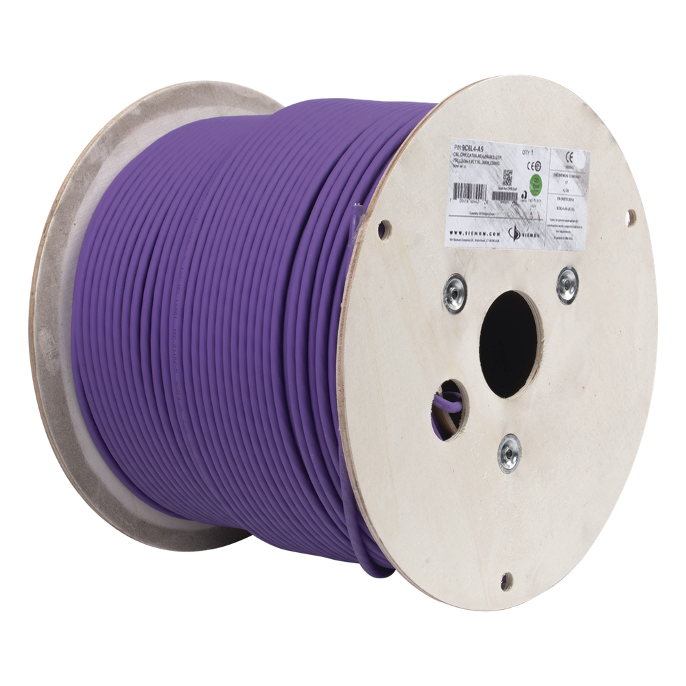 [9C6L4-A5] Bobina de cable Cat6A 305 m, UTP, violeta