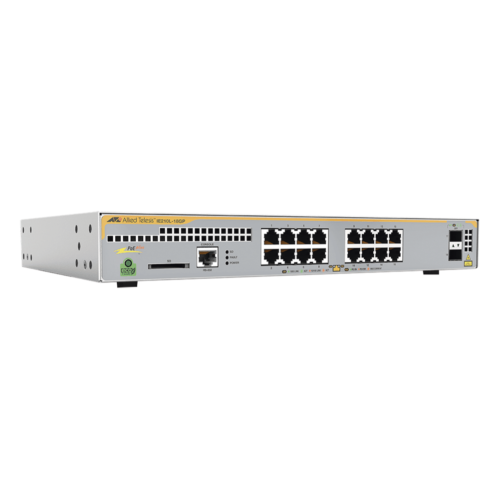 Switch Industrial-Lite PoE+ administrable capa 2 de 16 Puertos 10 / 100 / 1000 Mbps + 2 puertos SFP, 247 W