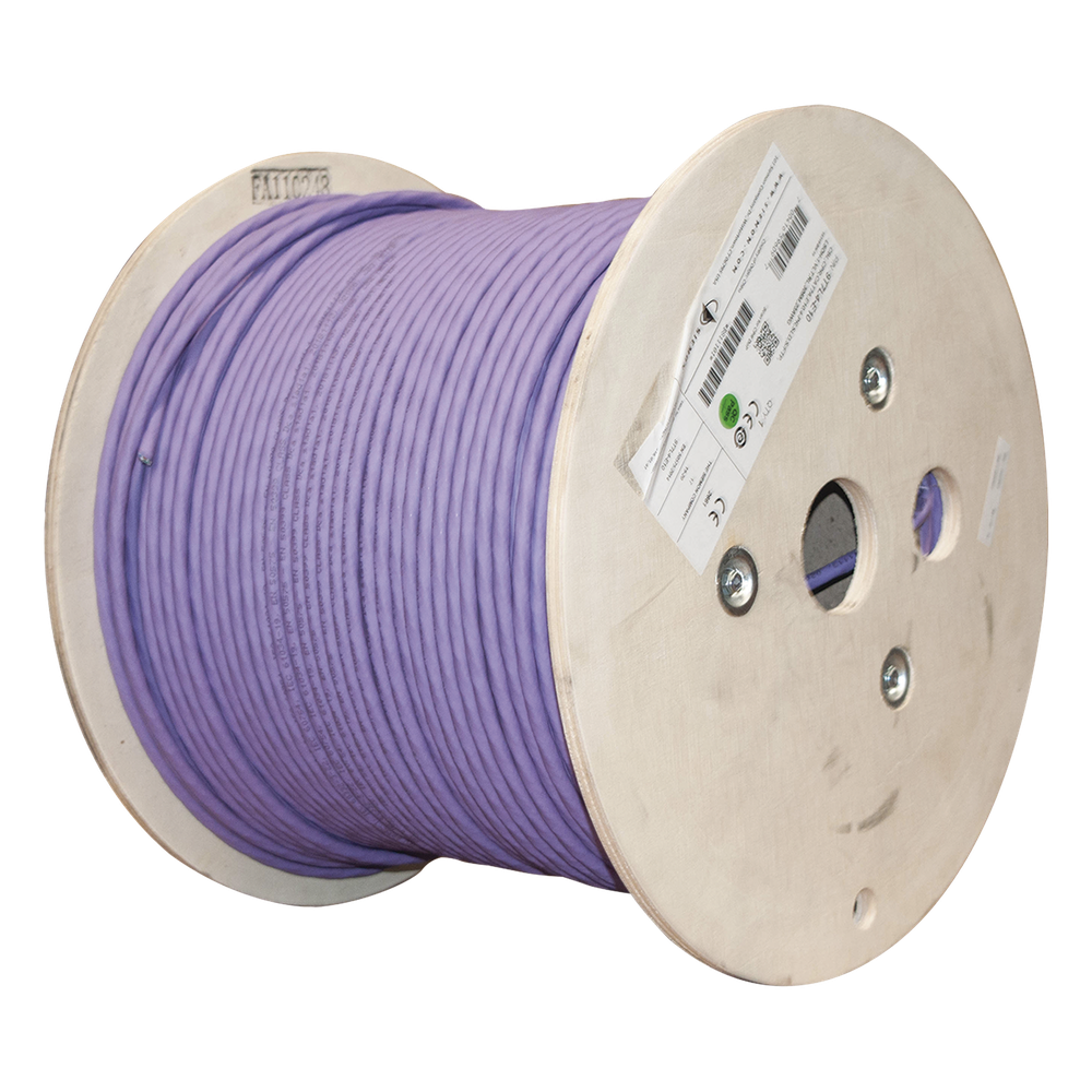 Bobina de cable Cat7A 305 m, S/FTP, violeta