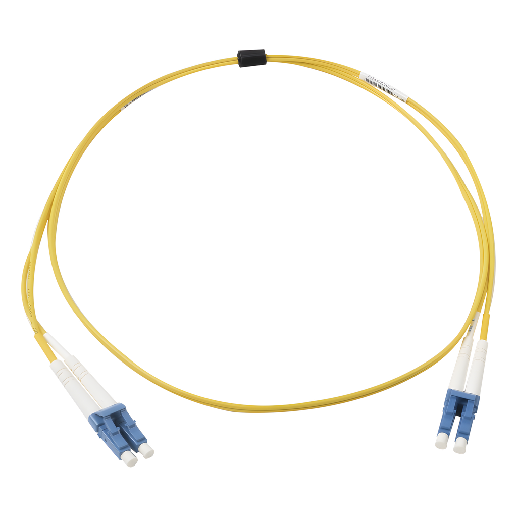 Jumper de fibra óptica monomodo, LC/UPC-LC/UPC, dúplex, 1 m, amarillo