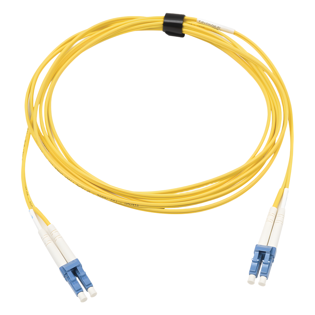 Jumper de fibra óptica monomodo, LC/UPC-LC/UPC, dúplex, 3 m, amarillo