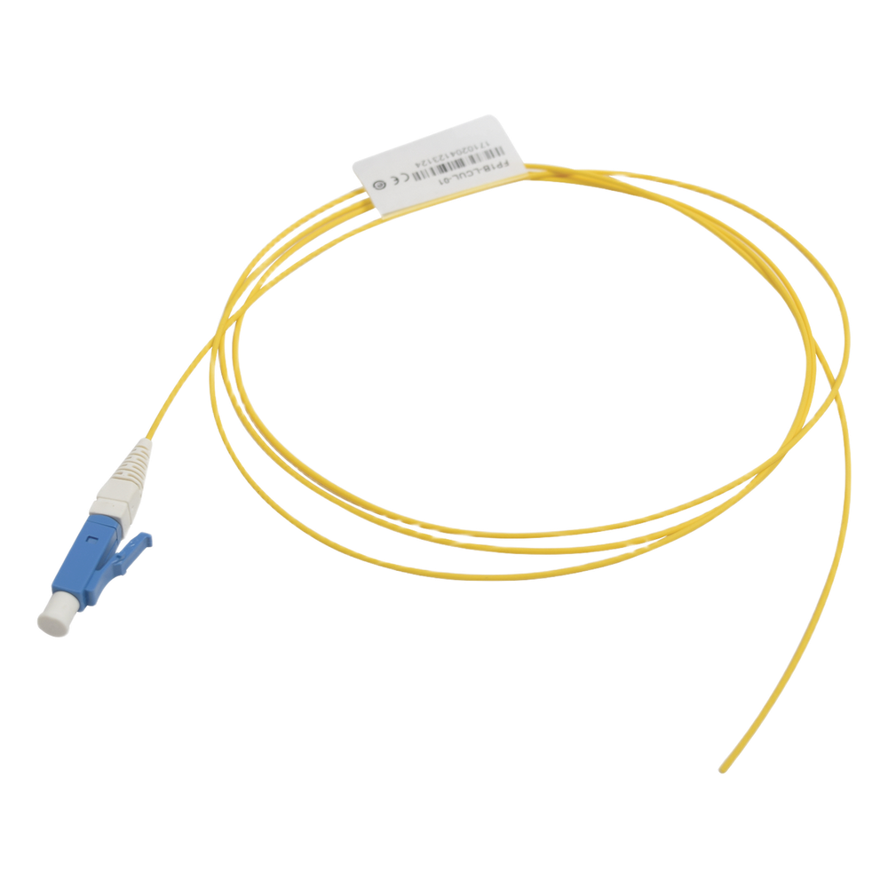 Pigtail de fibra óptica monomodo, simplex, 1 m, amarillo