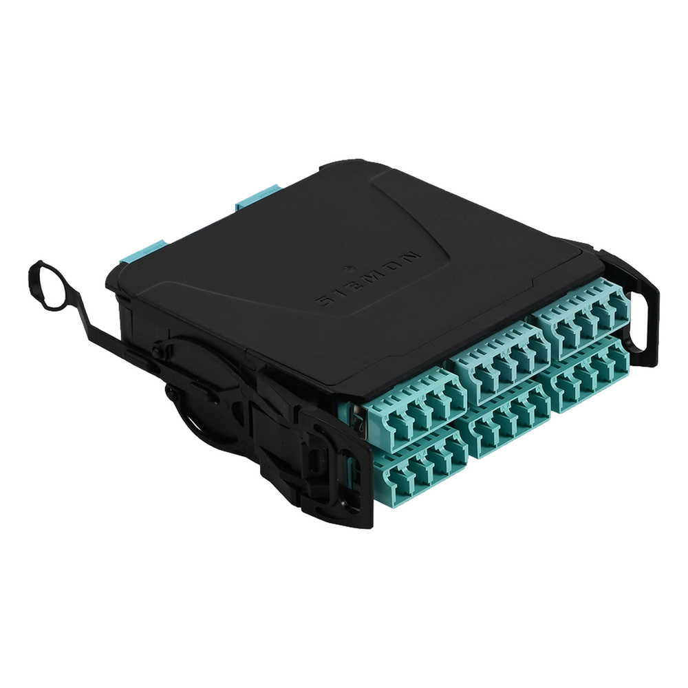 Módulo Plug & Play LightVerse, Hasta 24 fibras, Base 12 Hembra, "Shuttered" LC / UPC para fibra Multimodo OM4, UL Loss