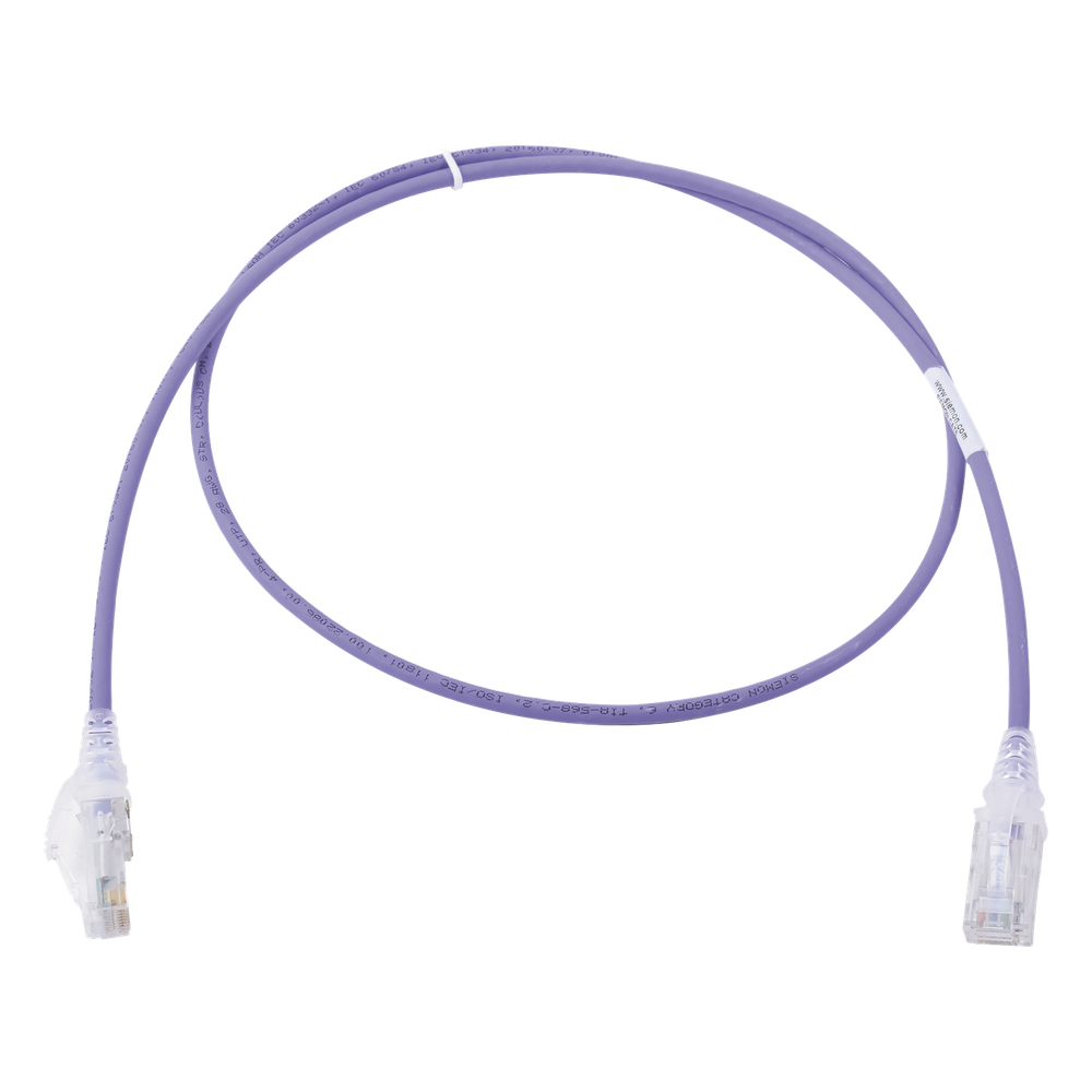 Patch cord Cat6 UTP, 0.91 m, violeta, 28AWG