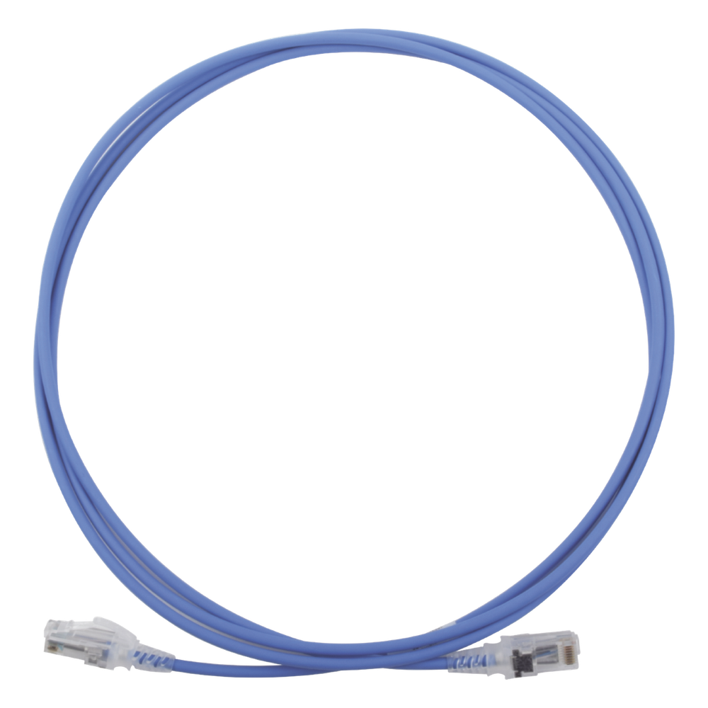 Patch cord Cat6 UTP, 2.13 m, azul, 28AWG