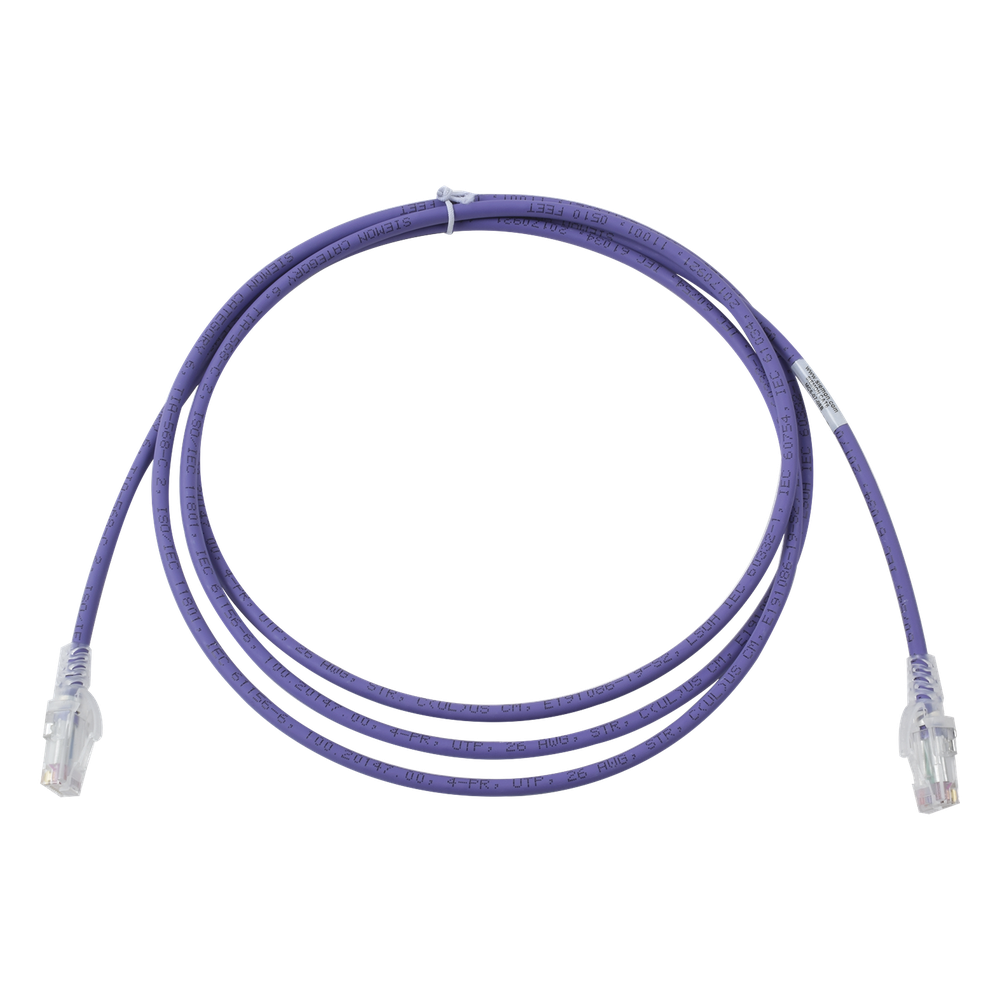 Patch cord Cat6 UTP, 2.13 m, violeta