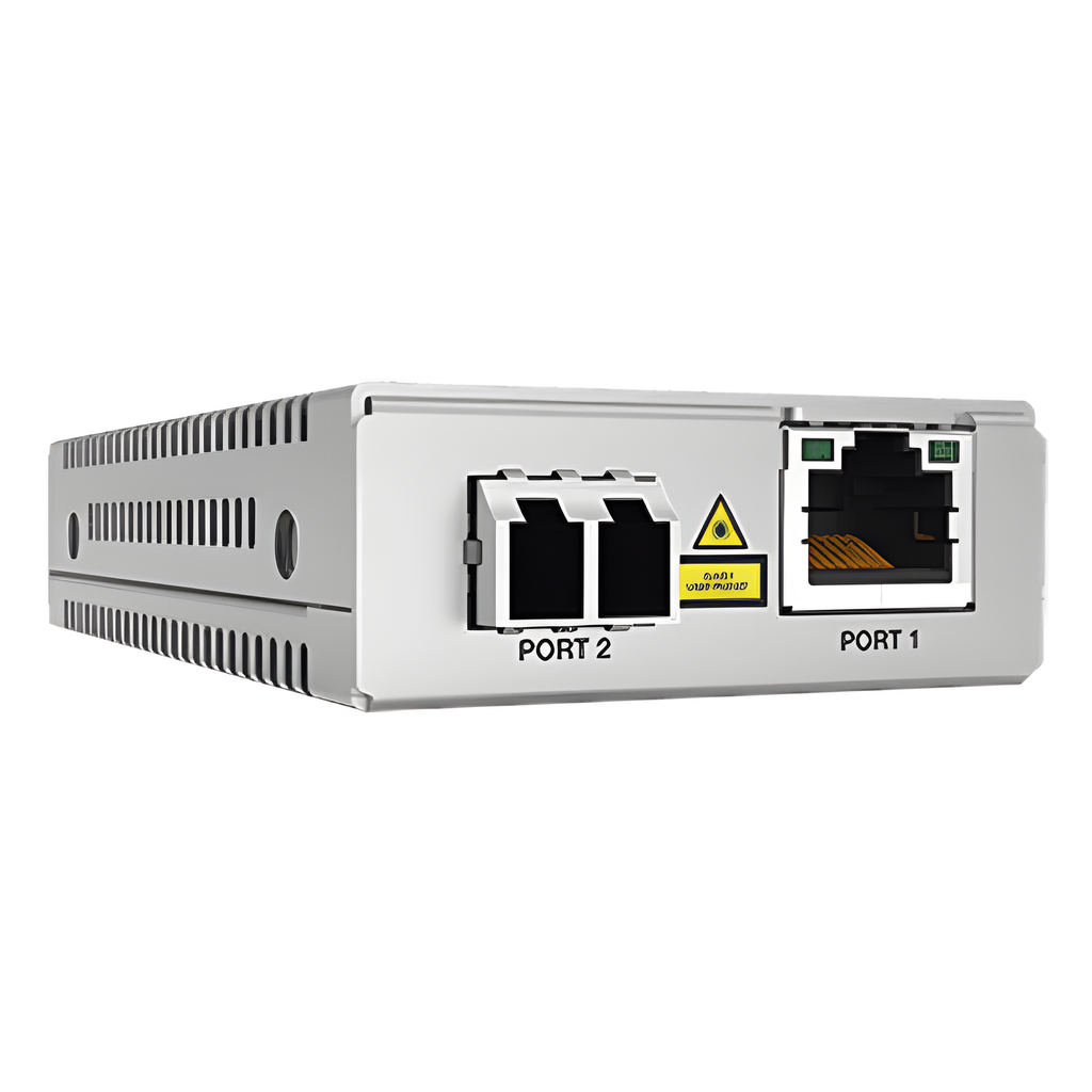 [AT-MMC2000LX/LC-TAA-60] Convertidor de medios Gigabit Ethernet a fibra óptica, conector LC, monomodo (SMF), versión TAA (Trade Agreement Act), 10 km