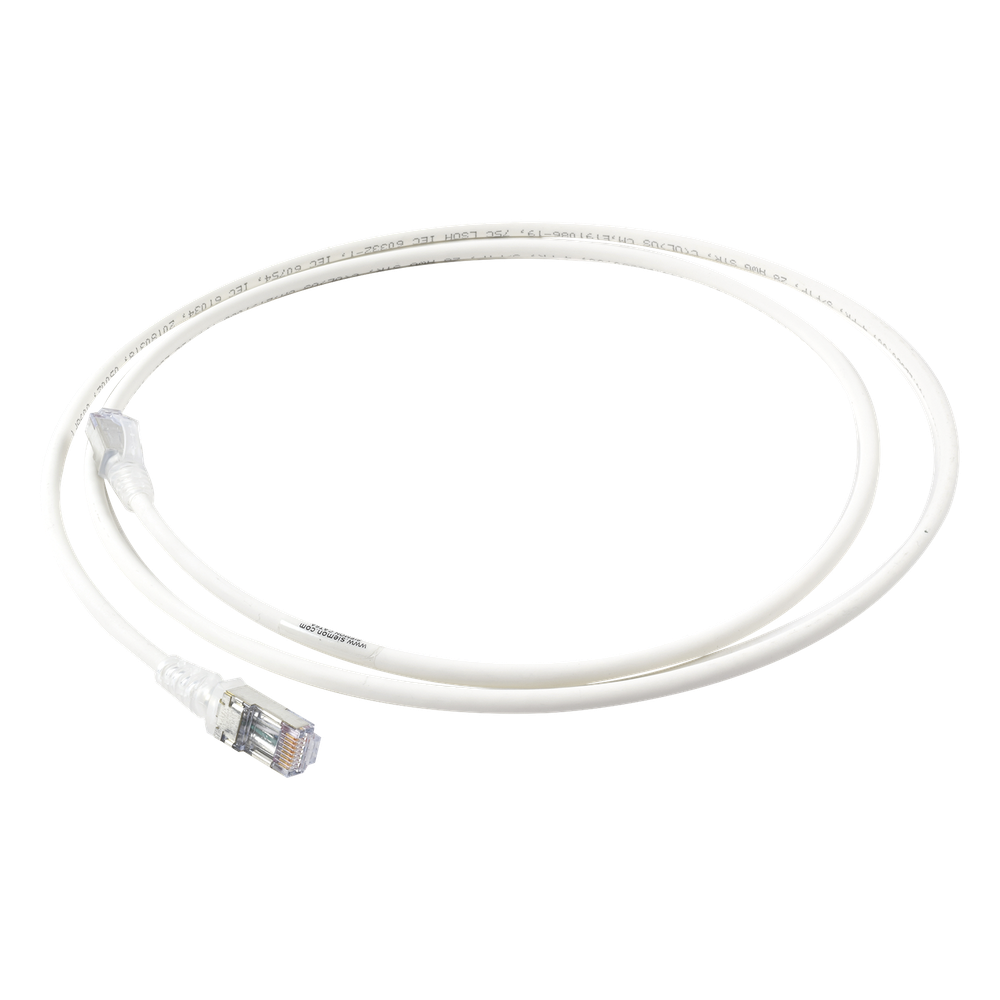 Patch cord Cat6A S/FTP, 1.52 m, blanco, 28 AWG
