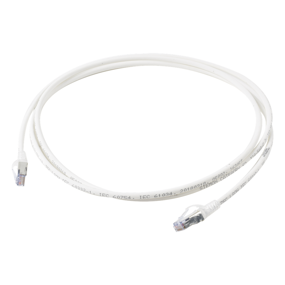 Patch cord Cat6A S/FTP, 2.13 m, blanco, 28 AWG
