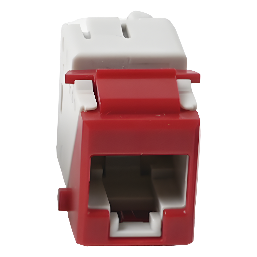 [U6A-K03NS] Jack RJ45 keystone Cat6A, rojo