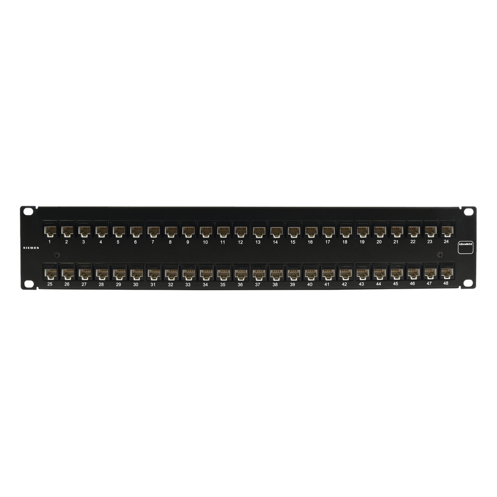 Patch Panel Ultramax. UTP, Precargado con Jacks Cat6, 48 Puertos, Plano, 2U