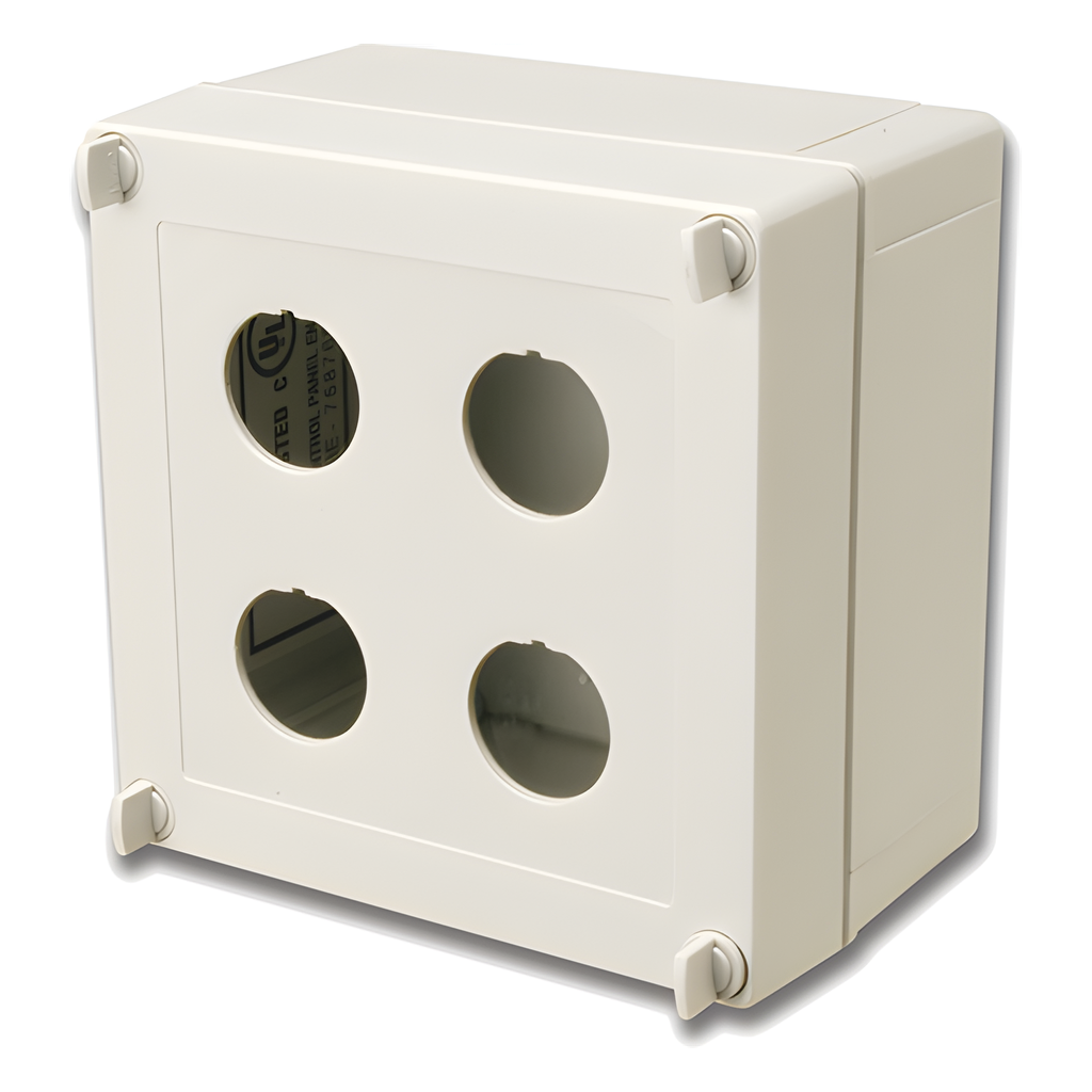 Caja industrial de conexión (Ruggedized), de 4 puertos de cobre o fibra, con protección IP66 / IP67 (NEMA 4X)