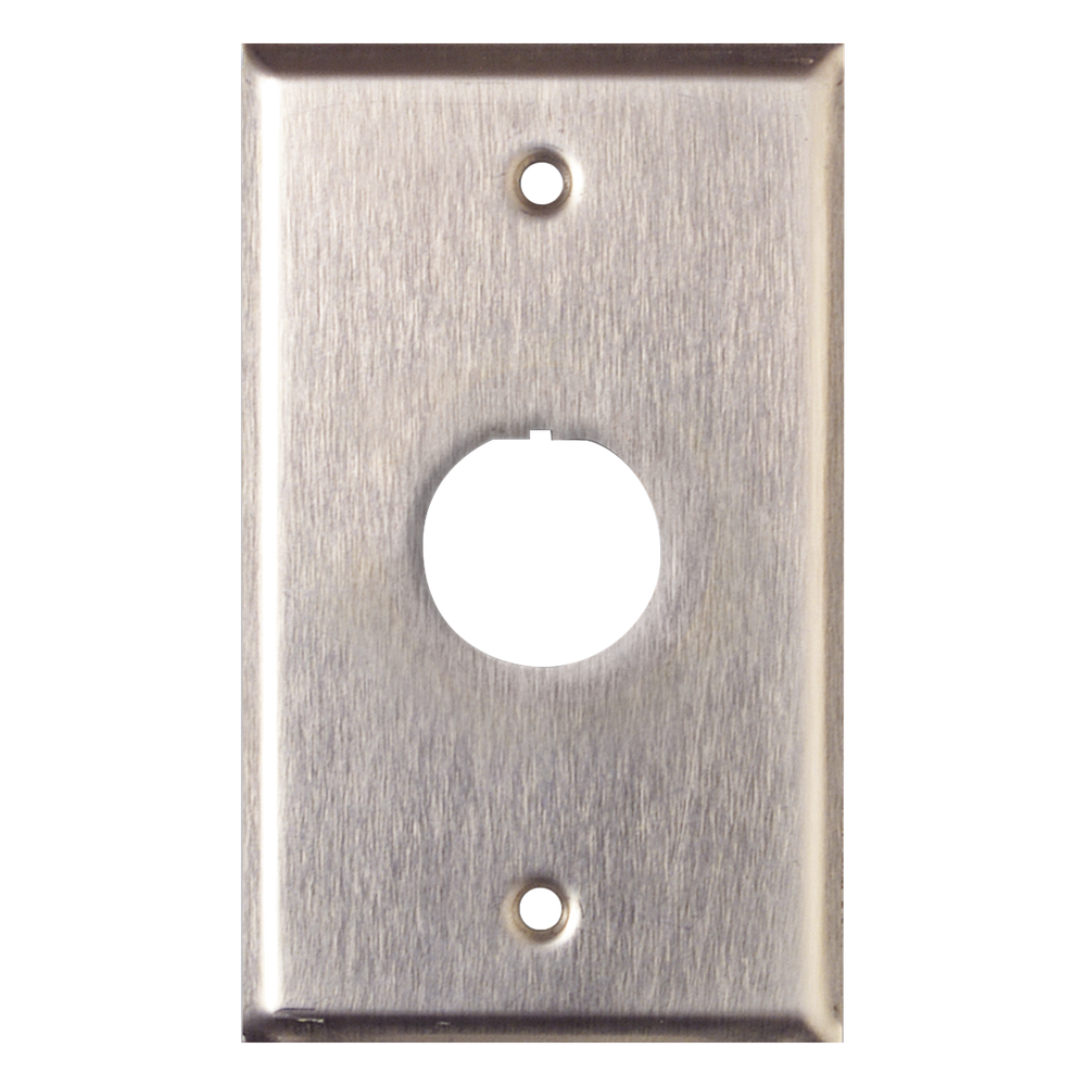 Placa de pared 1 puertos, acero inoxidable