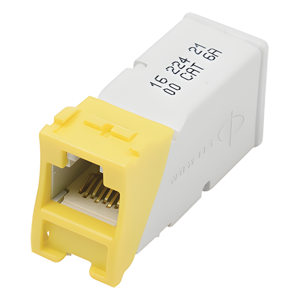 Jack RJ45 Cat6, amarillo