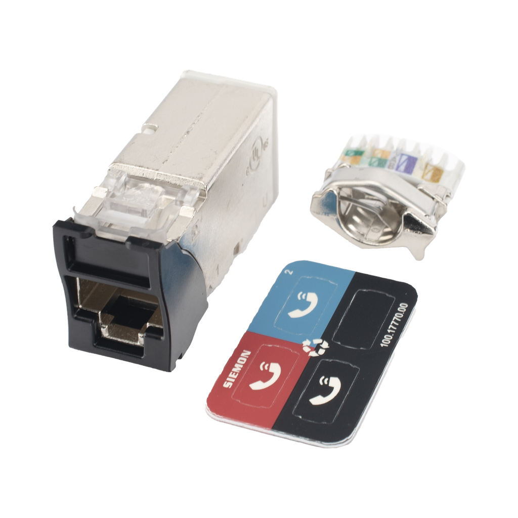 Jack RJ45 Cat6A, blindado, negro