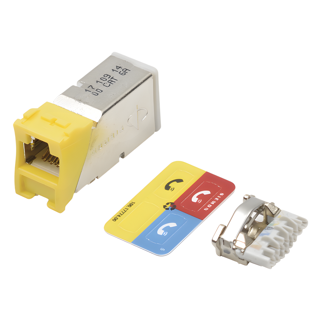 Jack RJ45 Cat6A, blindado, amarillo