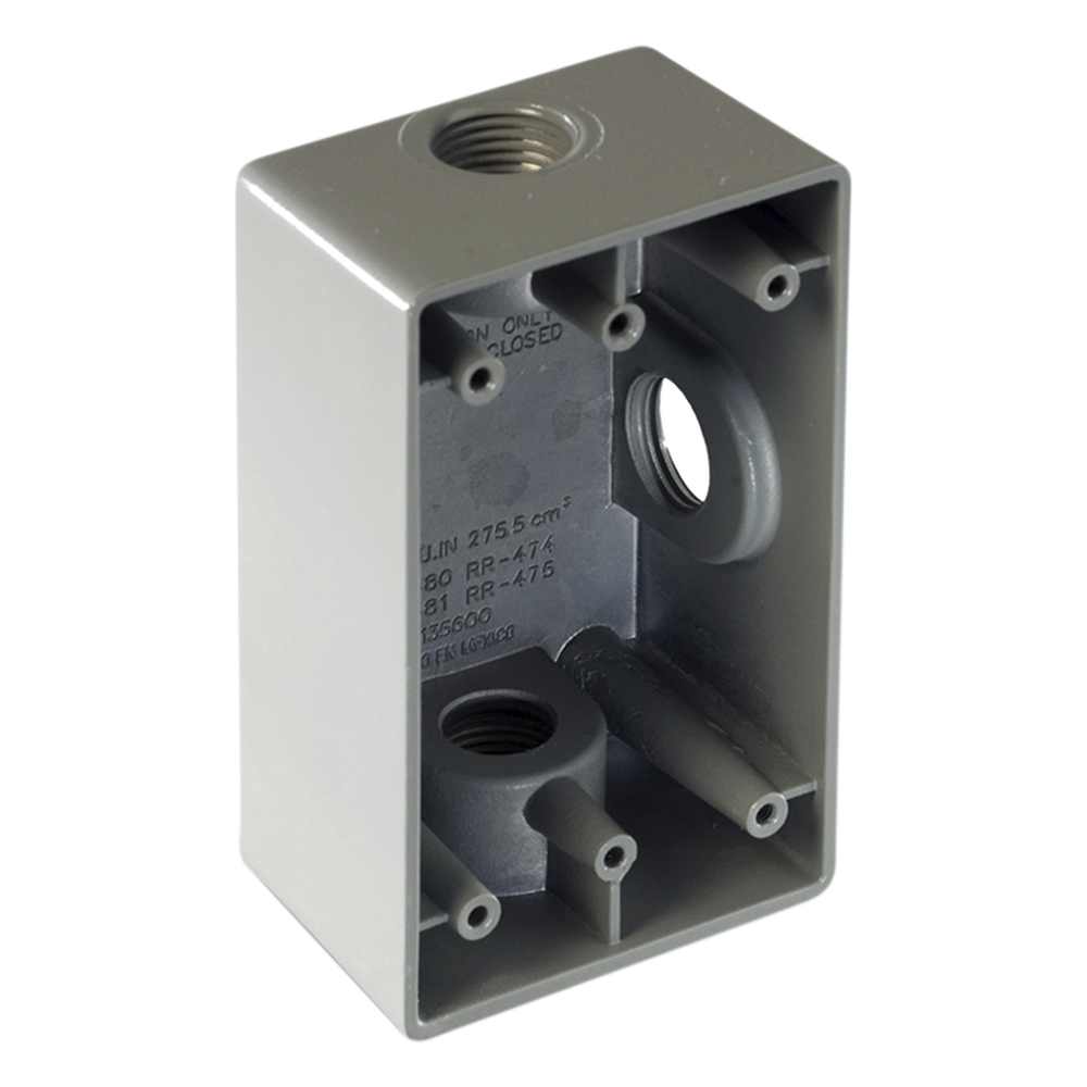 Caja Condulet FS de 3 / 4" ( 19.05 mm) con tres bocas a prueba de intemperie